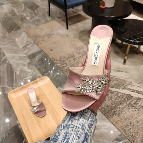 High Quality Luxury Jimmy Choo High Heel Fishmouth Satin Sandals – Style 04215 product detail