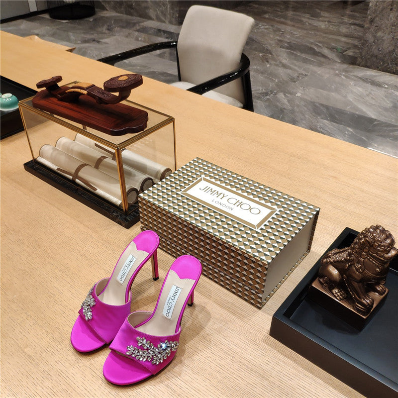 High Quality Luxury Jimmy Choo High Heel Fishmouth Satin Sandals – Style 52247 product detail
