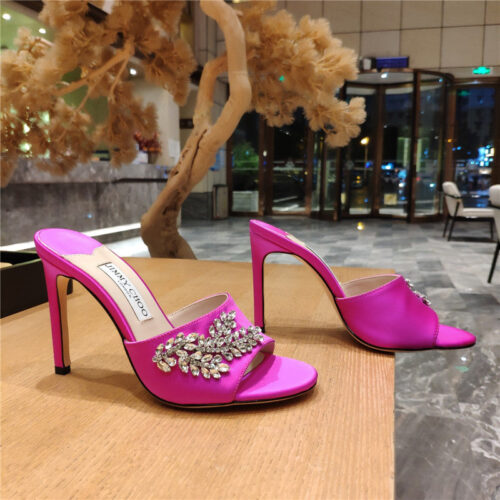 High Quality Luxury Jimmy Choo High Heel Fishmouth Satin Sandals – Style 52247 alternate view