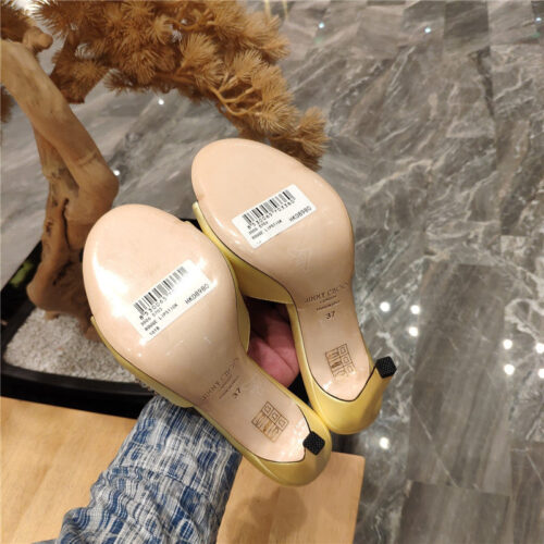 High Quality Luxury Jimmy Choo High Heel Fishmouth Satin Sandals product detail