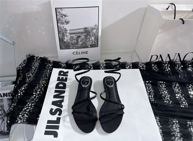 High Quality Luxury Rene Caovilla Cleo Flat Sandals – Style 98566 product detail