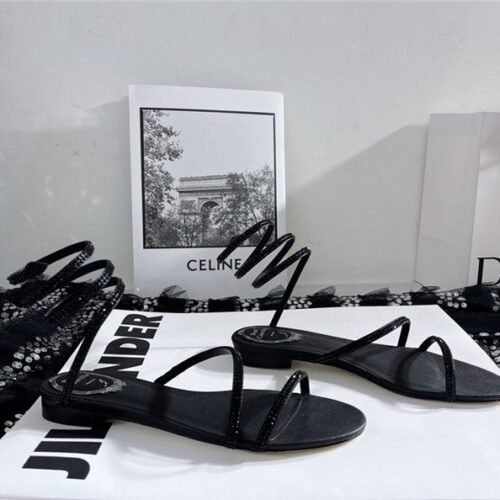 High Quality Luxury Rene Caovilla Cleo Flat Sandals – Style 98566 alternate view
