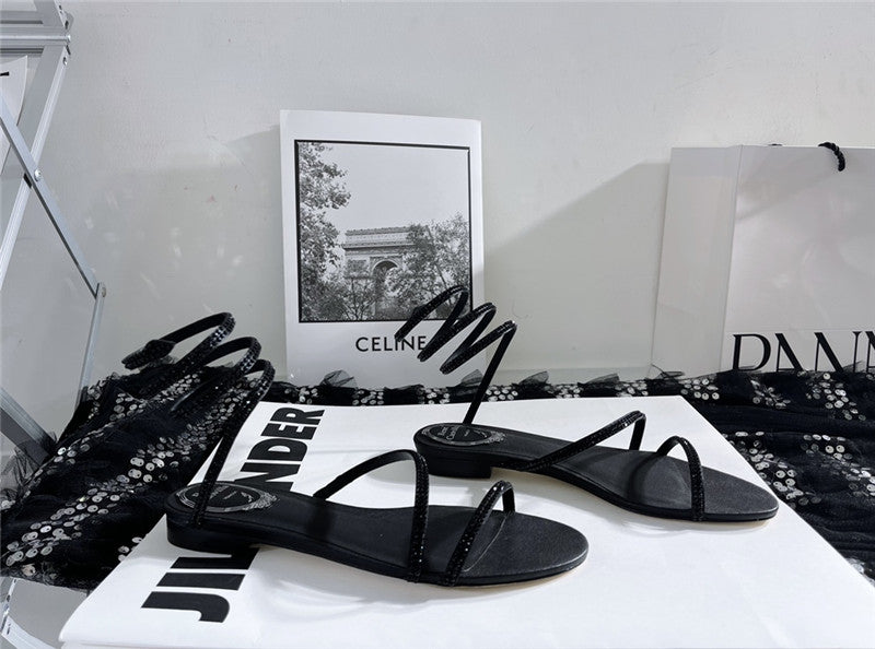 High Quality Luxury Rene Caovilla Cleo Flat Sandals – Style 98566 product detail