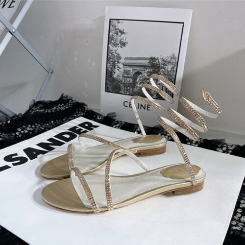 High Quality Luxury Rene Caovilla Cleo Flat Sandals