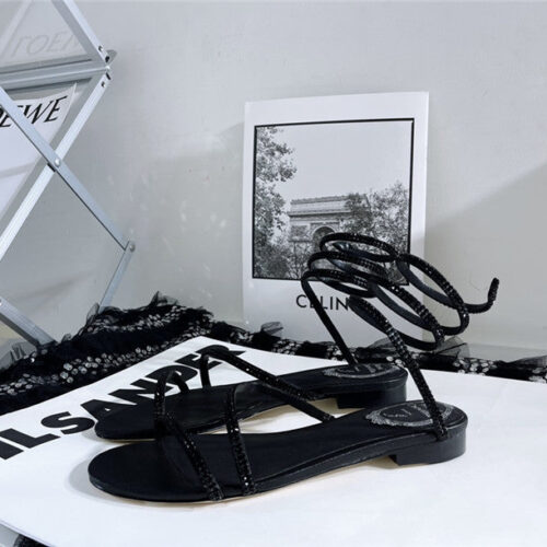 High Quality Luxury Rene Caovilla Cleo Flat Sandals – Style 98566