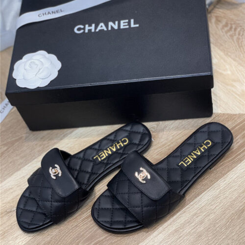 High Quality Luxury Chanel Classic Flat Slippers – Style 40326 alternate view