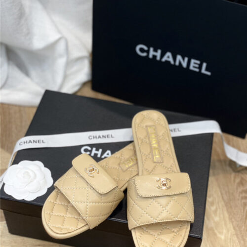 High Quality Luxury Chanel Classic Flat Slippers – Style 09254 alternate view