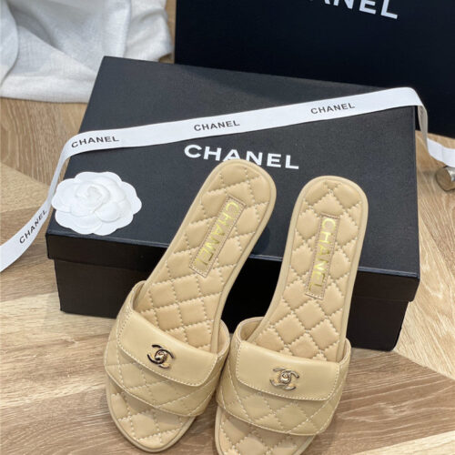 High Quality Luxury Chanel Classic Flat Slippers – Style 09254 product detail