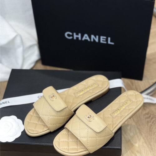 High Quality Luxury Chanel Classic Flat Slippers – Style 09254