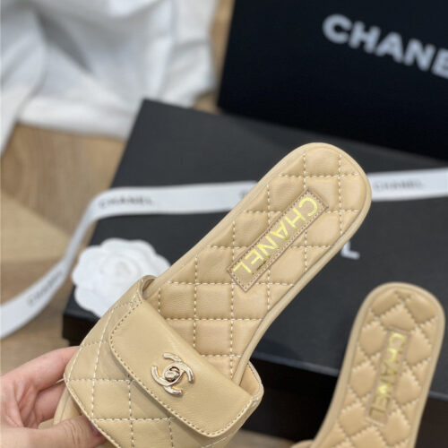 High Quality Luxury Chanel Classic Flat Slippers – Style 09254 product detail