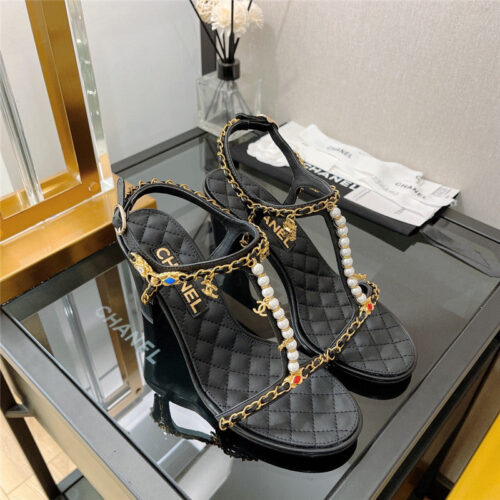 High Quality Luxury Chanel High Heel Sandals Womens – Style 56518