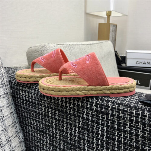 High Quality Luxury Chanel Straw Flip-Flops – Style 56326 product detail