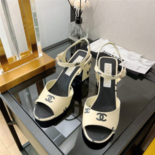High Quality Luxury Chanel Chunky Heel Sandals – Style 91398 product detail