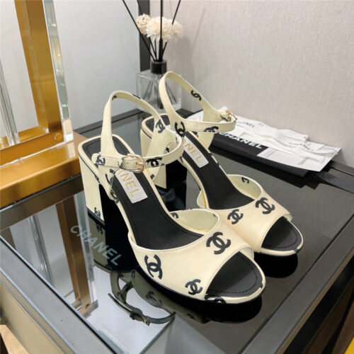High Quality Luxury Chanel Chunky Heel Sandals – Style 91398