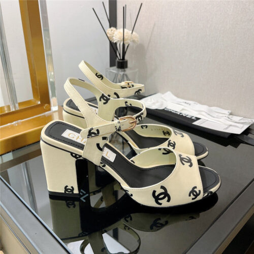 High Quality Luxury Chanel Chunky Heel Sandals – Style 91398 product detail