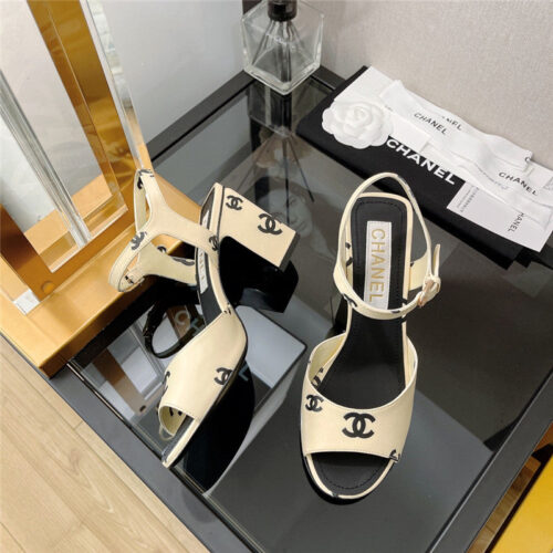 High Quality Luxury Chanel Chunky Heel Sandals – Style 91398 product detail