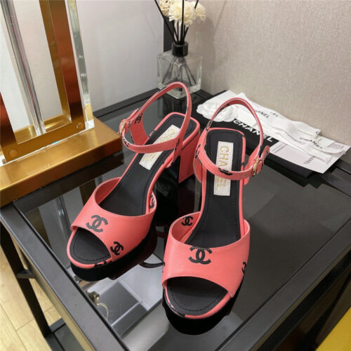 High Quality Luxury Chanel Chunky Heel Sandals – Style 24166 product detail