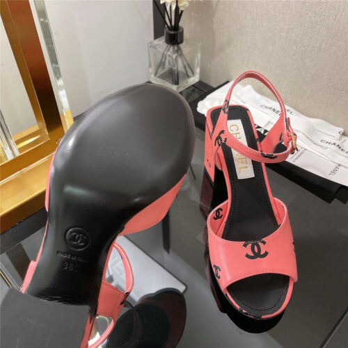 High Quality Luxury Chanel Chunky Heel Sandals – Style 24166 product detail