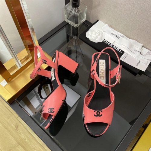 High Quality Luxury Chanel Chunky Heel Sandals – Style 24166 product detail