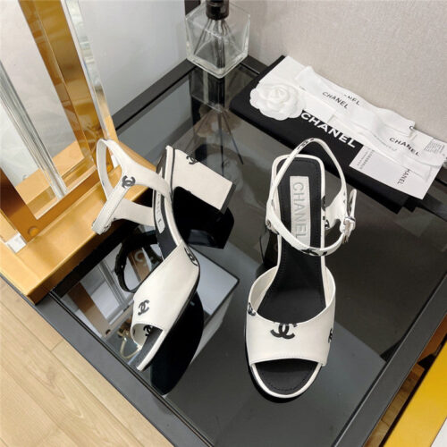 High Quality Luxury Chanel Chunky Heel Sandals – Style 88006 product detail