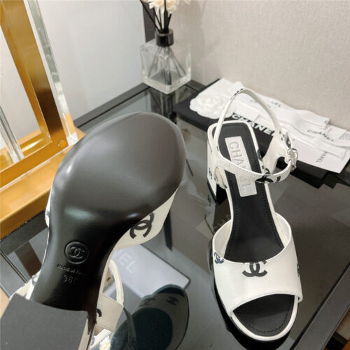 High Quality Luxury Chanel Chunky Heel Sandals – Style 88006 product detail
