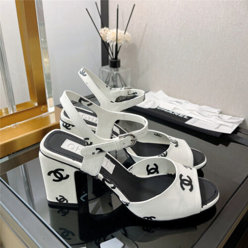 High Quality Luxury Chanel Chunky Heel Sandals – Style 88006 product detail