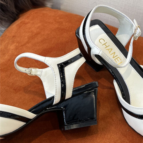 High Quality Luxury Chanel Mid Heel Sandals – Style 69446 product detail
