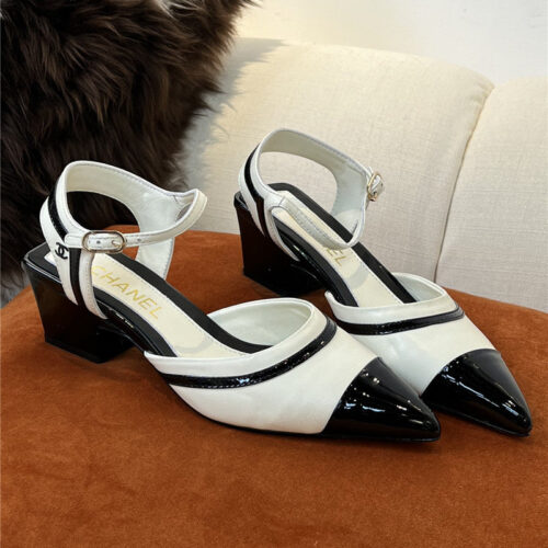 High Quality Luxury Chanel Mid Heel Sandals – Style 69446