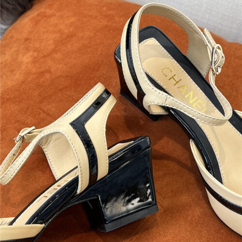 High Quality Luxury Chanel Mid Heel Sandals – Style 67750 product detail