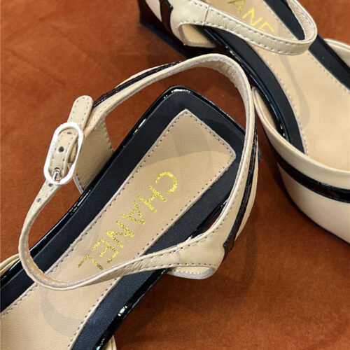 High Quality Luxury Chanel Mid Heel Sandals – Style 67750 product detail