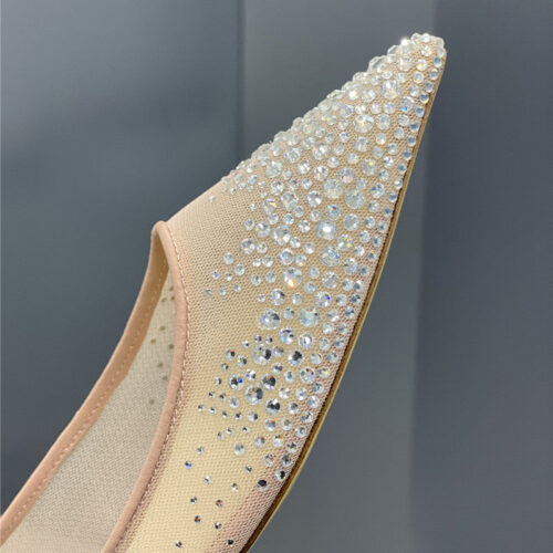 High Quality Luxury Jimmy Choo Jc Mesh Hot Diamond High-Heeled Shoes – Style 92439 product detail