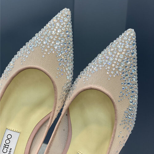 High Quality Luxury Jimmy Choo Jc Mesh Hot Diamond High-Heeled Shoes – Style 92439 product detail