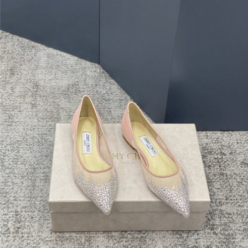 High Quality Luxury Jimmy Choo Jc Mesh Hot Diamond High-Heeled Shoes – Style 92439 product detail