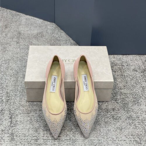 High Quality Luxury Jimmy Choo Jc Mesh Hot Diamond High-Heeled Shoes – Style 92439 product detail