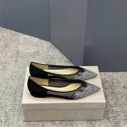 High Quality Luxury Jimmy Choo Jc Mesh Hot Diamond High-Heeled Shoes