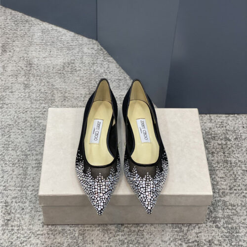 High Quality Luxury Jimmy Choo Jc Mesh Hot Diamond High-Heeled Shoes product detail