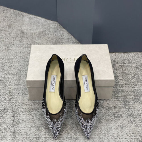High Quality Luxury Jimmy Choo Jc Mesh Hot Diamond High-Heeled Shoes product detail