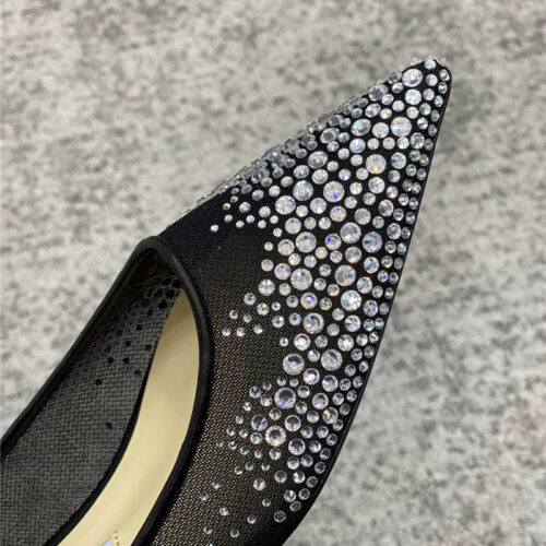 High Quality Luxury Jimmy Choo Jc Mesh Hot Diamond High-Heeled Shoes product detail