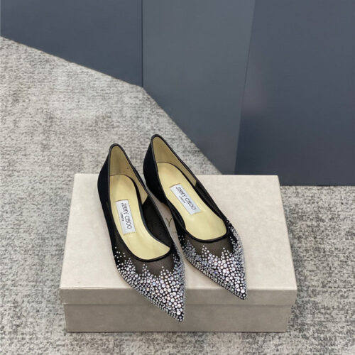 High Quality Luxury Jimmy Choo Jc Mesh Hot Diamond High-Heeled Shoes product detail