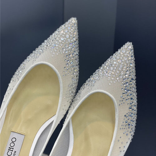 High Quality Luxury Jimmy Choo Jc Mesh Hot Diamond High-Heeled Shoes – Style 20119 product detail
