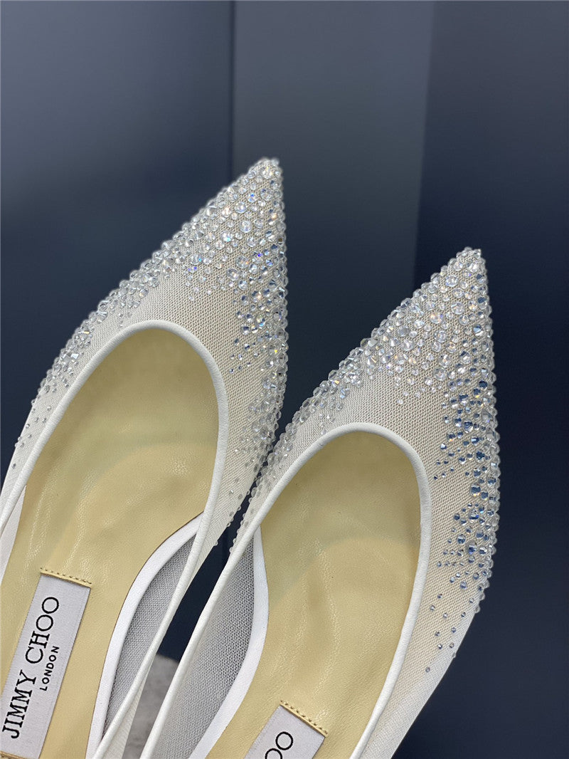 High Quality Luxury Jimmy Choo Jc Mesh Hot Diamond High-Heeled Shoes – Style 20119 product detail