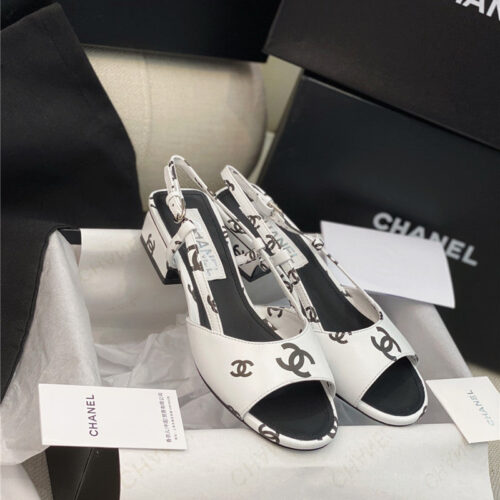 High Quality Luxury Chanel Flat Cutout Sandals alternate view