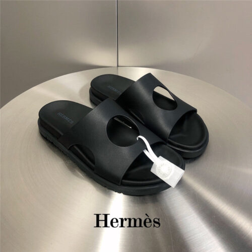 High Quality Luxury Hermes Edith Hole Slippers – Style 65411