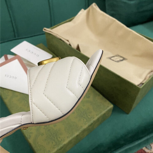 High Quality Luxury Gucci Diamond Lozenge Chunky Heel Slippers – Style 99539 product detail