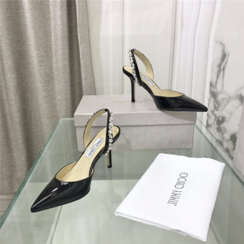 High Quality Luxury Jimmy Choo Rhinestone Heeled Sandals alternate view