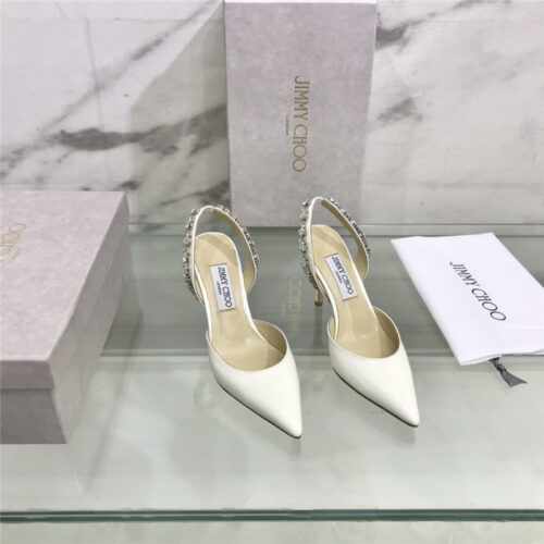 High Quality Luxury Jimmy Choo Rhinestone Heeled Sandals – Style 89143