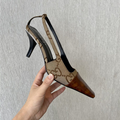 High Quality Luxury Gucci GG Canvas High Heel Sandals – Style 23699 product detail