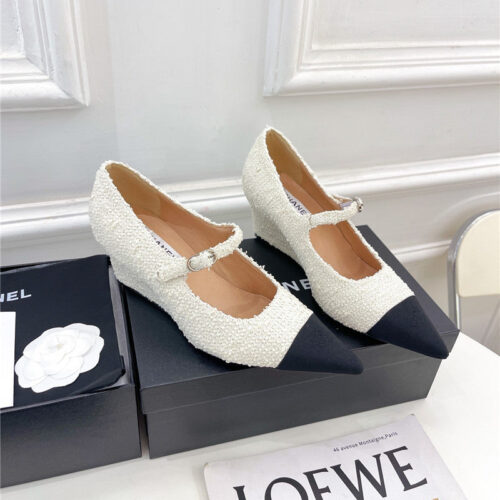 High Quality Luxury Chanel Classic Wedge Heels