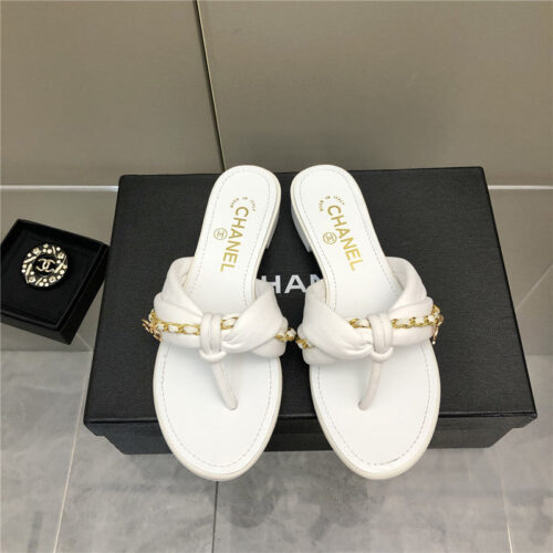 High Quality Luxury Chanel Chain Flat Sandals – Style 97158 alternate view