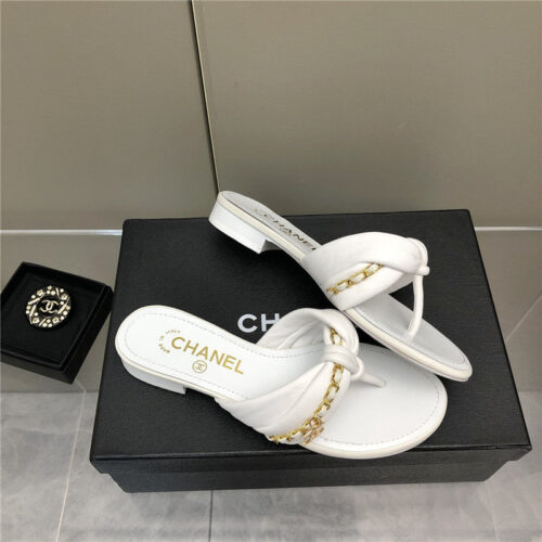 High Quality Luxury Chanel Chain Flat Sandals – Style 97158 product detail